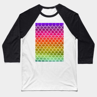 Rainbow Mermaid Scales Baseball T-Shirt